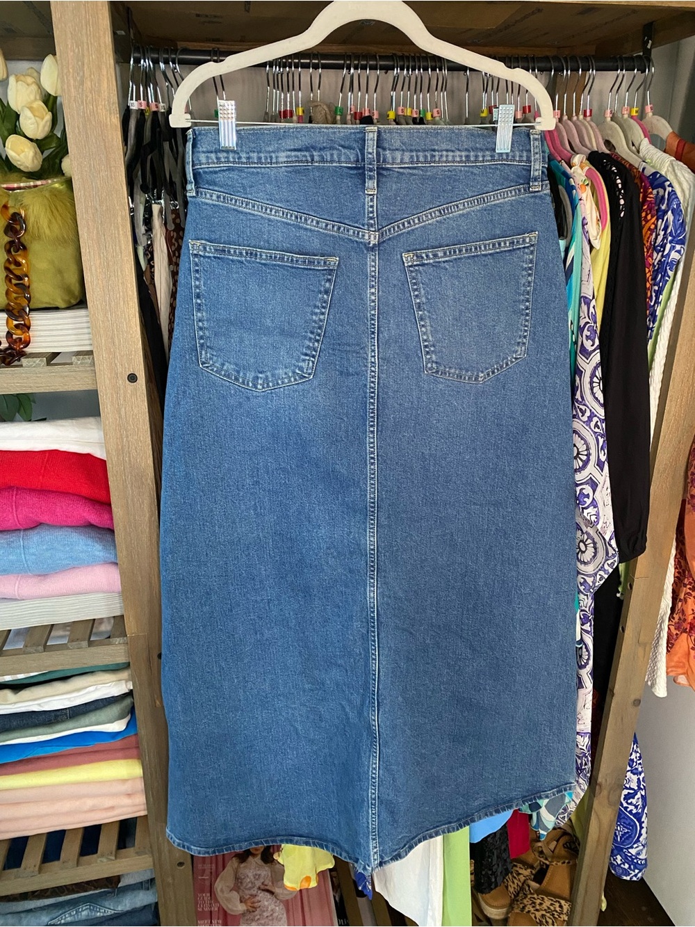 GAP Blue Denim Maxi Skirt with front Slit! 🌀 - Picture 7 of 14